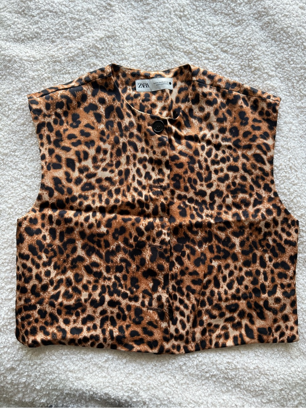 Zara Leopard Print Crop Top in Brown and Black
